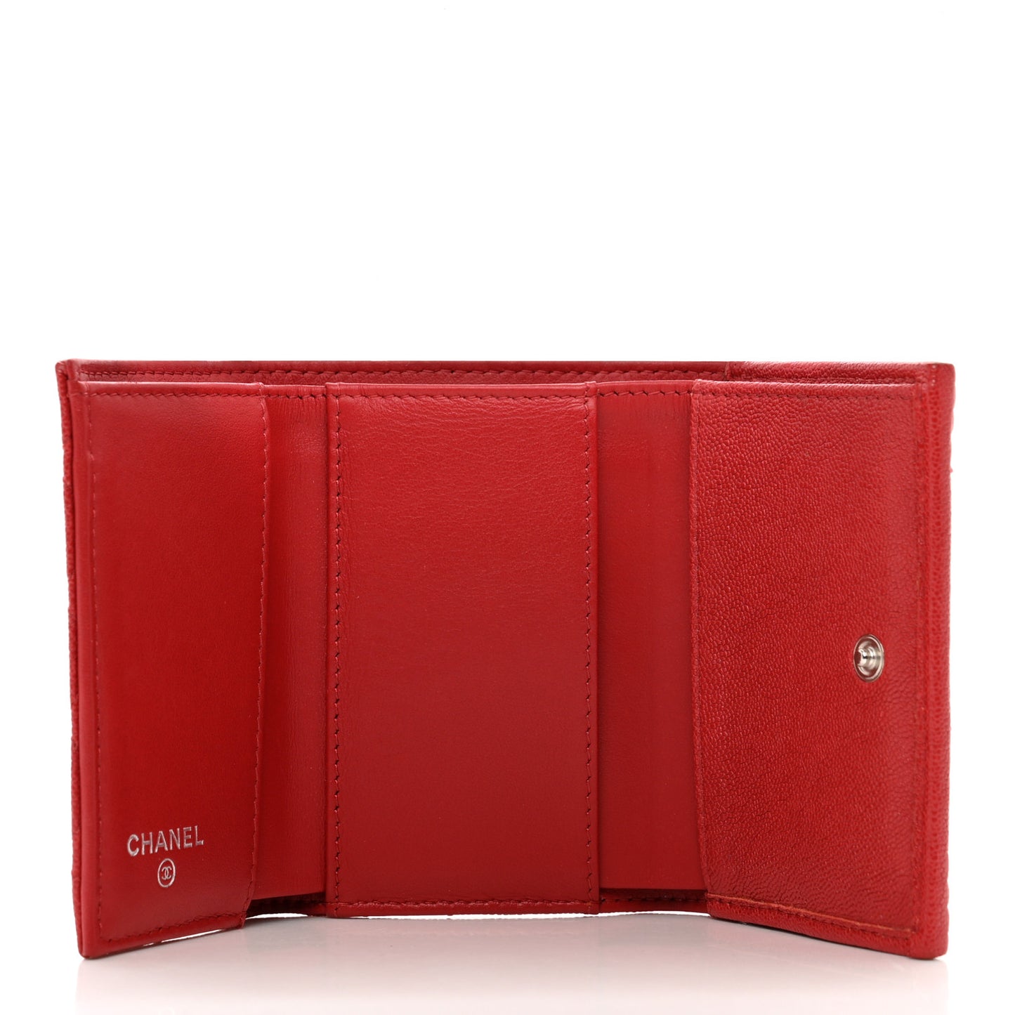 Caviar Quilted Small Boy Flap Wallet Red
