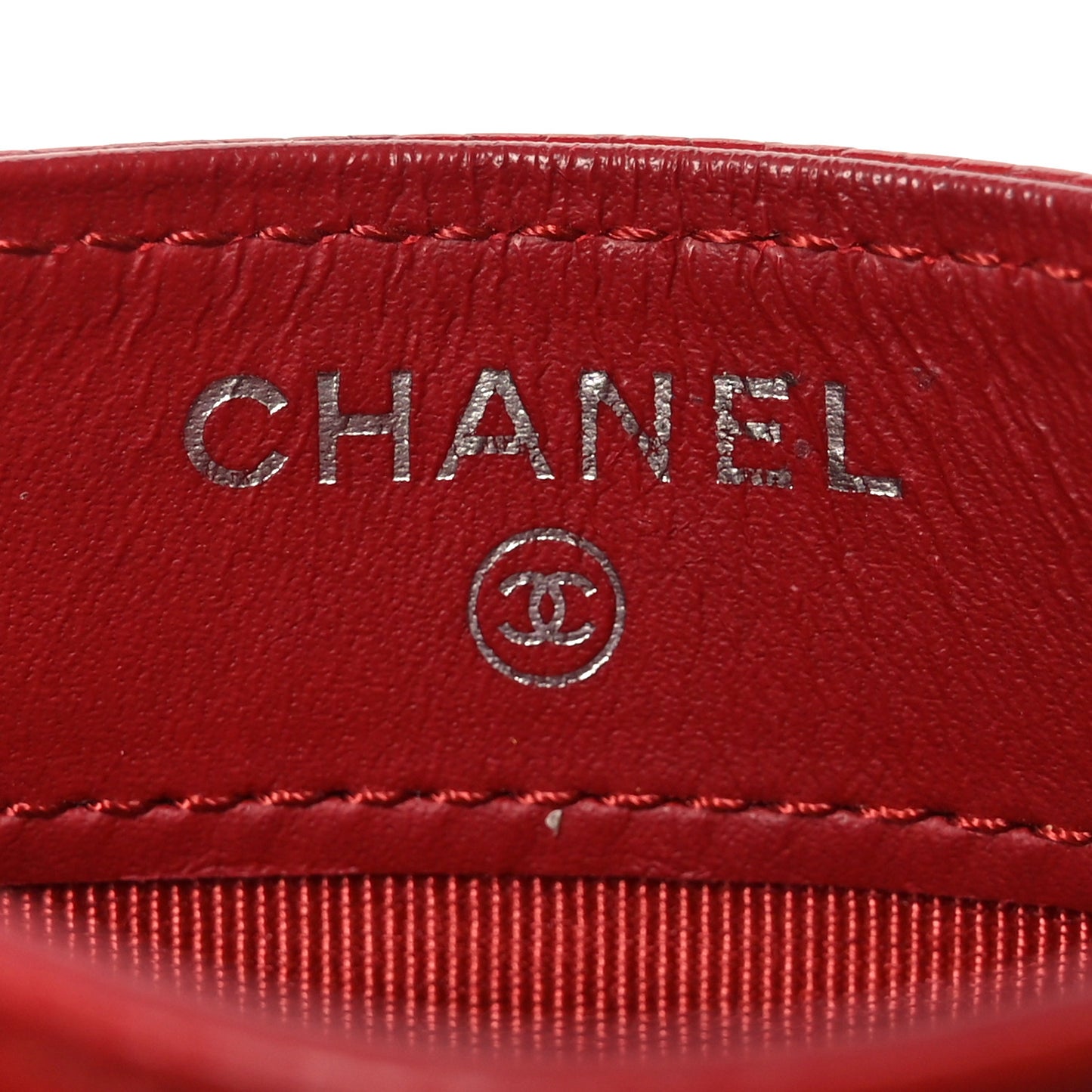 Caviar Quilted Card Holder Red