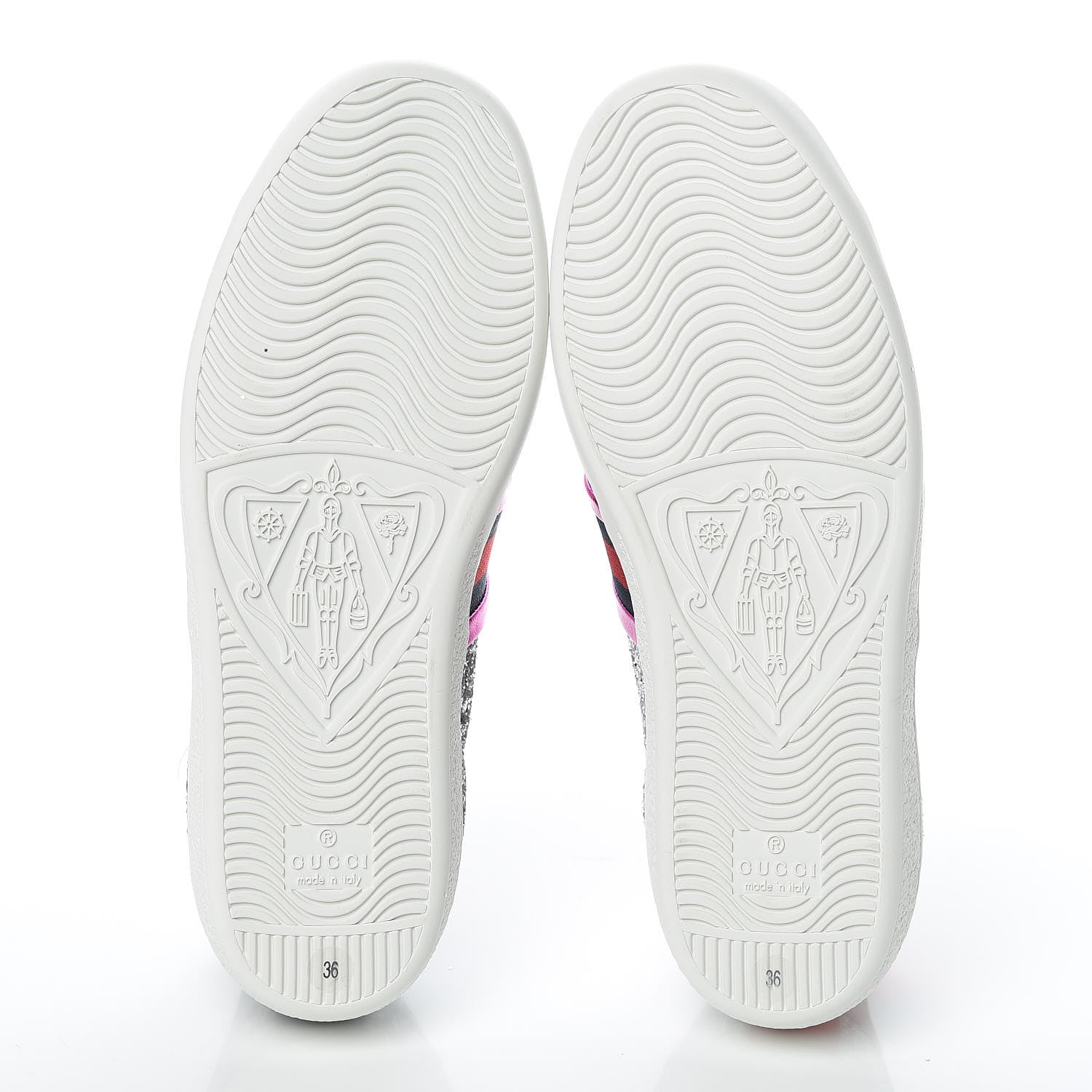 Gucci Glitter Web Ace Sneakers 36 Silver 8 of 9