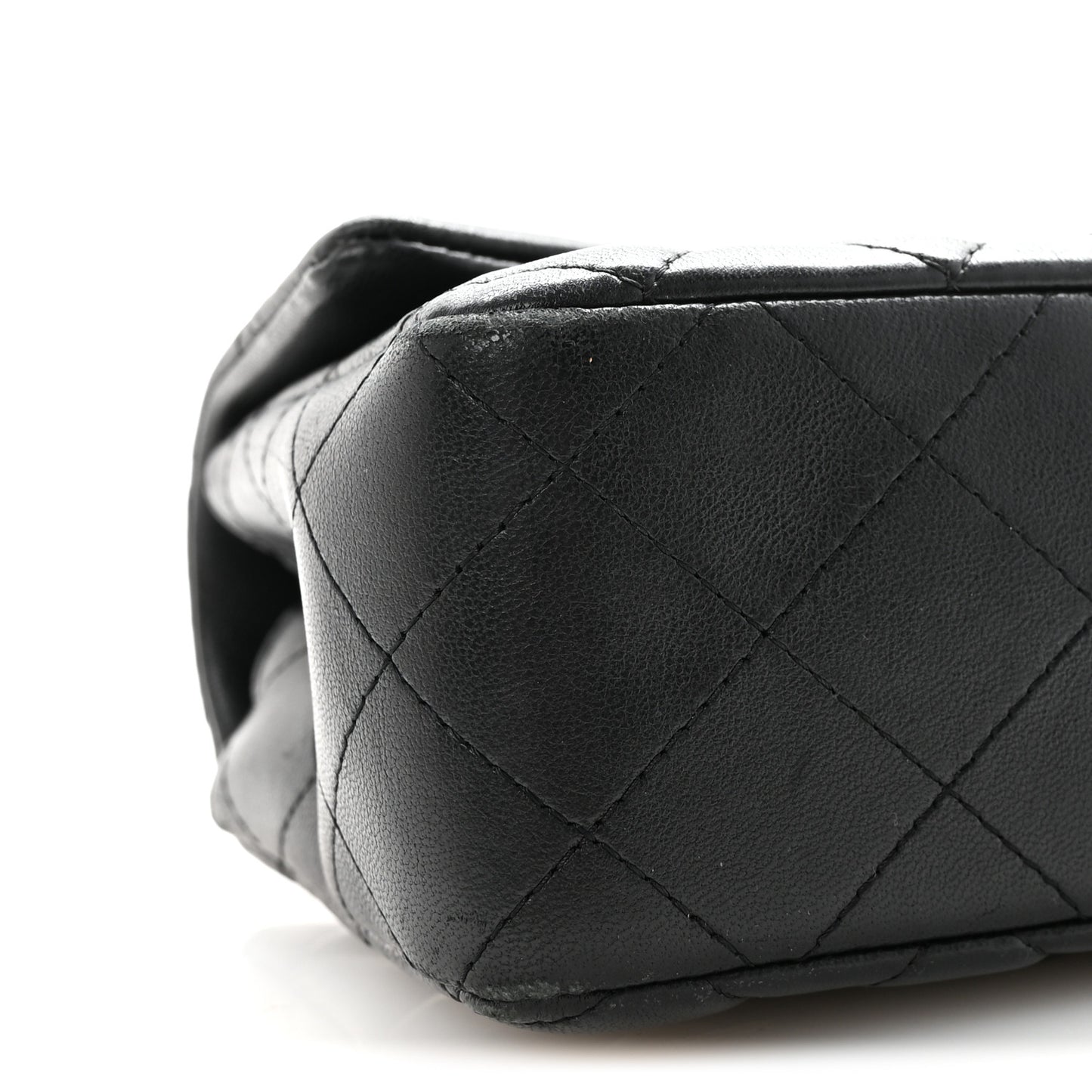 Lambskin Quilted Mini Rectangular Flap Black