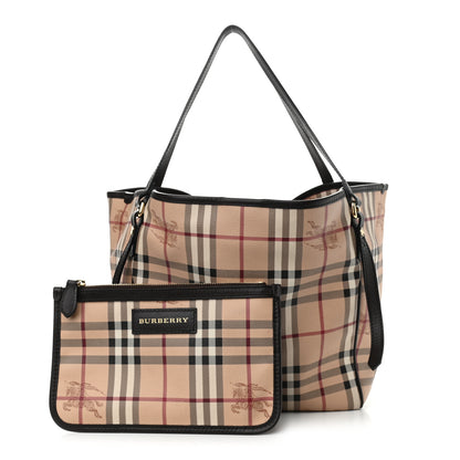 Burberry Haymarket Check Small Canterbury Tote Chocolate 1 of 10