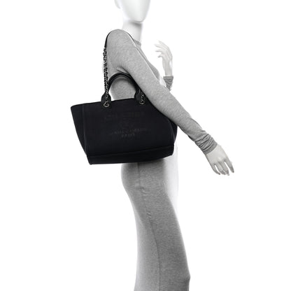 Chanel Mixed Fibers Small Deauville Tote Navy Blue 2 of 12