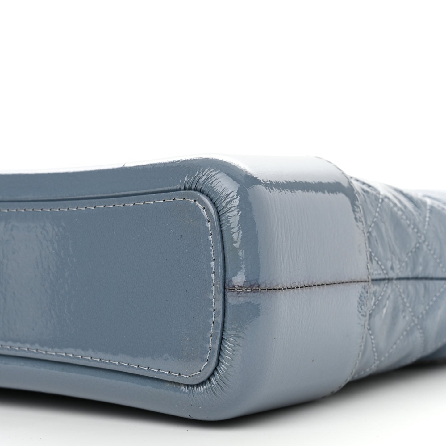 Patent Goatskin Quilted Medium Gabrielle Hobo Blue