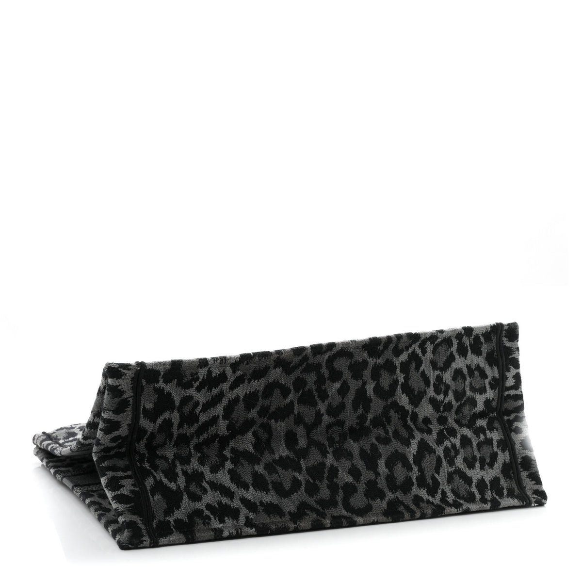 Christian Dior Canvas Mizza Embroidered Large Leopard Book Tote Grey 4 of 11