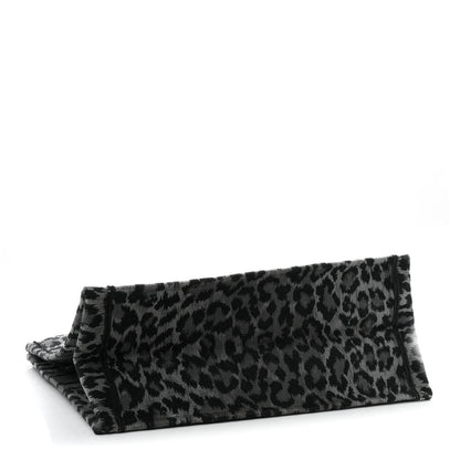 Christian Dior Canvas Mizza Embroidered Large Leopard Book Tote Grey 4 of 11