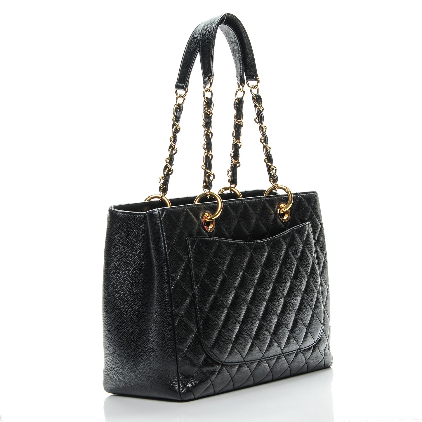 Caviar Quilted Grand Shopping Tote GST Black