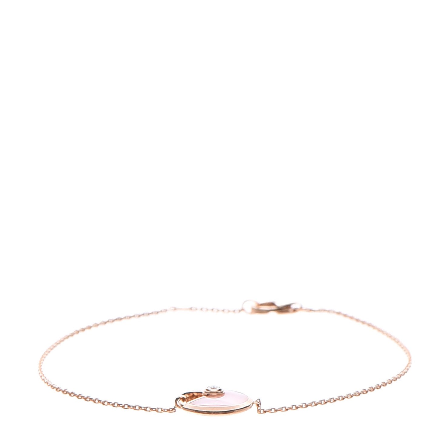 18K Pink Gold Diamond Pink Opal Amulette de Cartier Bracelet