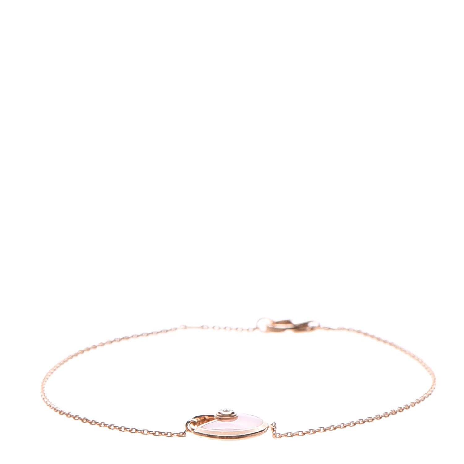 Cartier 18K Pink Gold Diamond Pink Opal Amulette de Cartier Bracelet 5 of 9