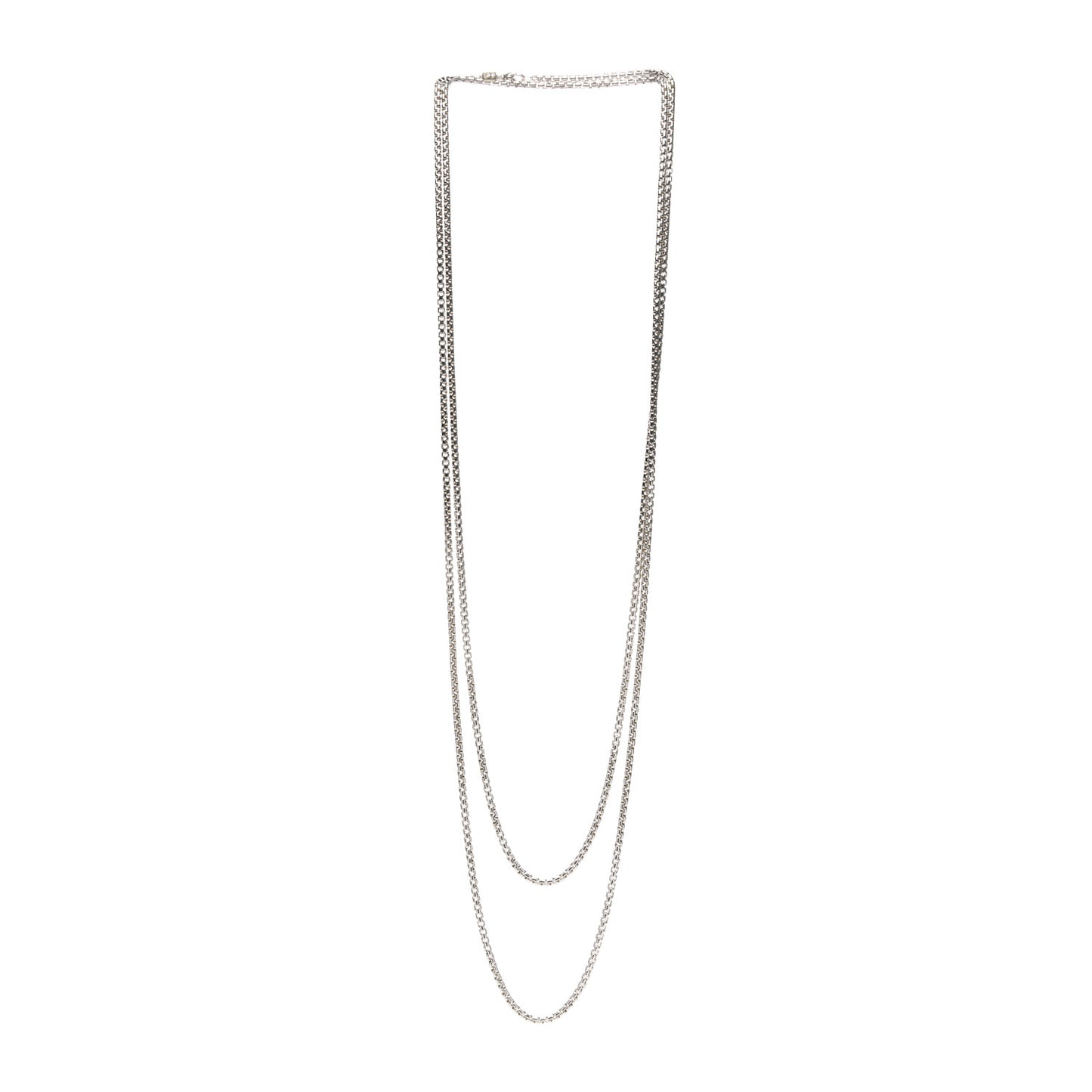 Sterling Silver 14K Yellow Gold 3.6mm Medium Box Chain Necklace 72"
