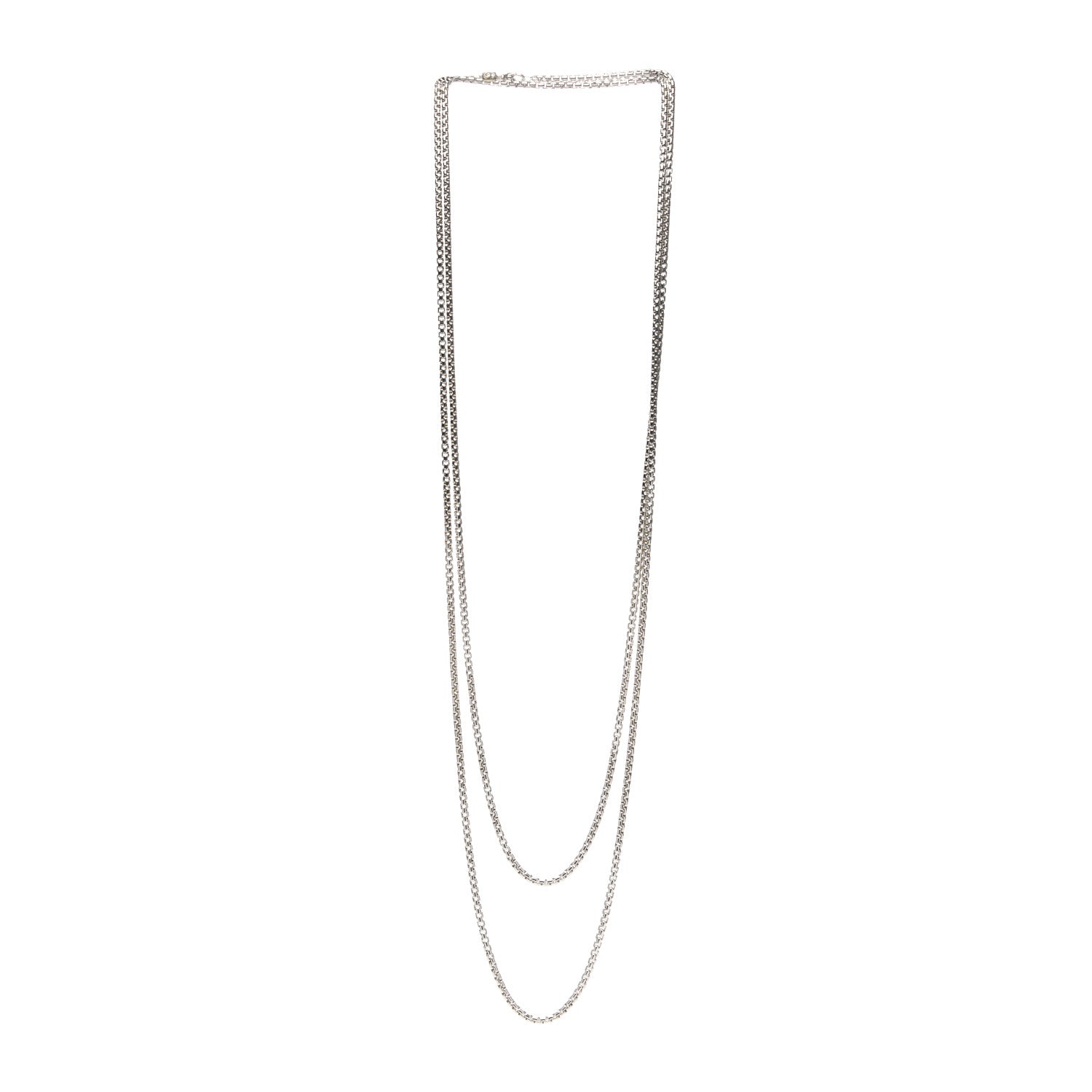 David Yurman Sterling Silver 14K Yellow Gold 3.6mm Medium Box Chain Necklace 72" 3 of 6
