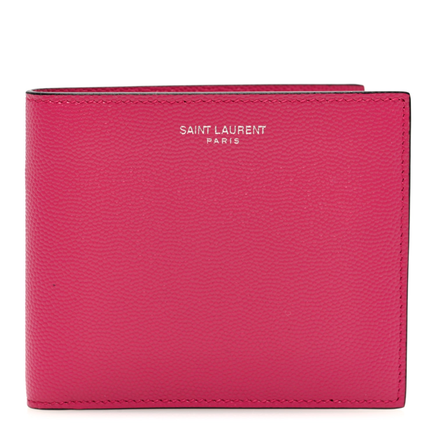 Saint Laurent Grain De Poudre Portefeuille Bi-Fold Wallet Fuchsia 1 of 6