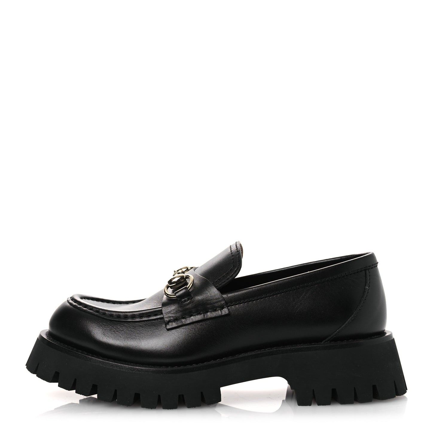 Betis Glamour Calfskin Womens Horsebit Loafers 37.5 Black