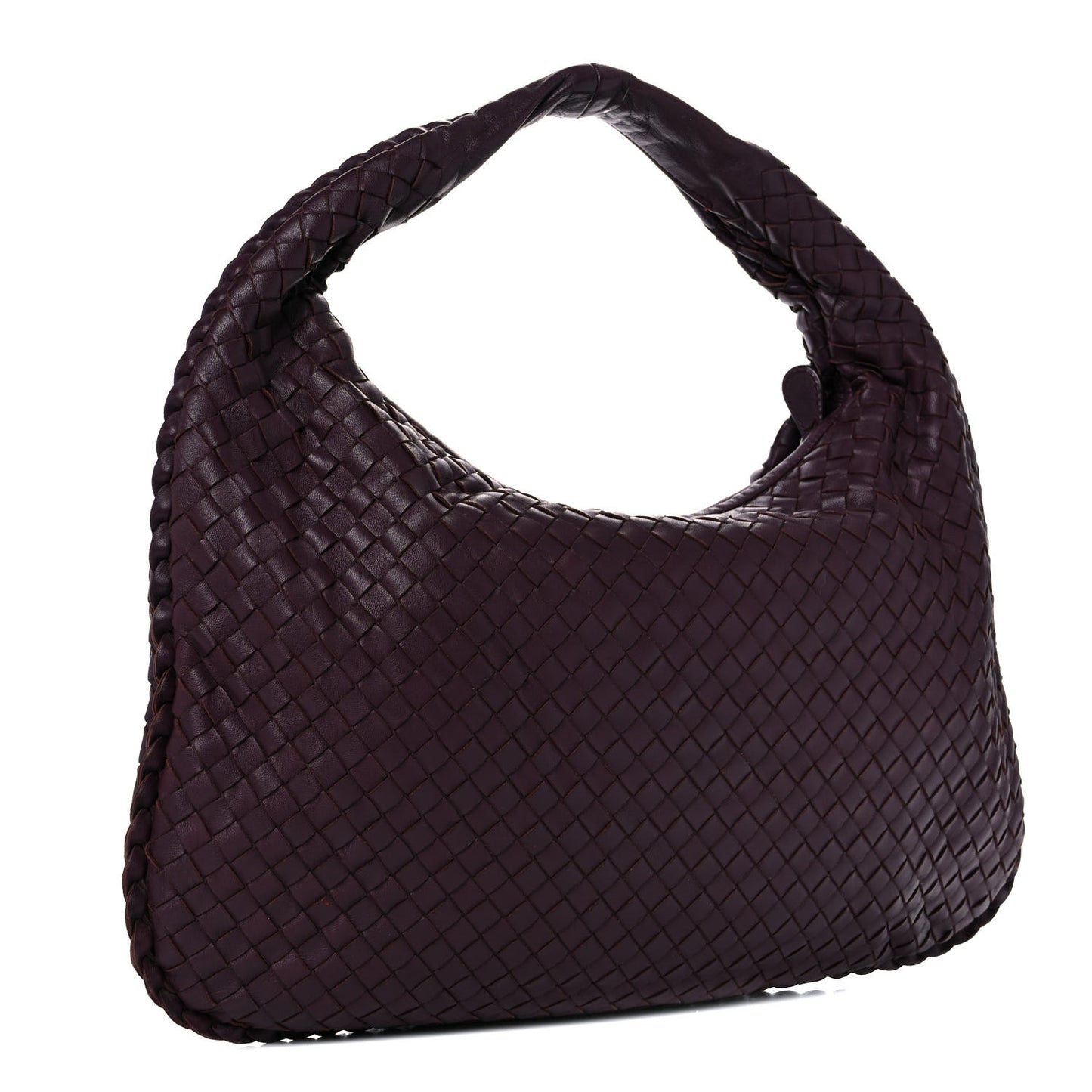 Nappa Intrecciato Medium Veneta Hobo Aubergine