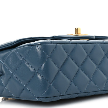 Chanel Lambskin Quilted Mini Metal Top Handle Rectangular Flap Blue 9 of 12
