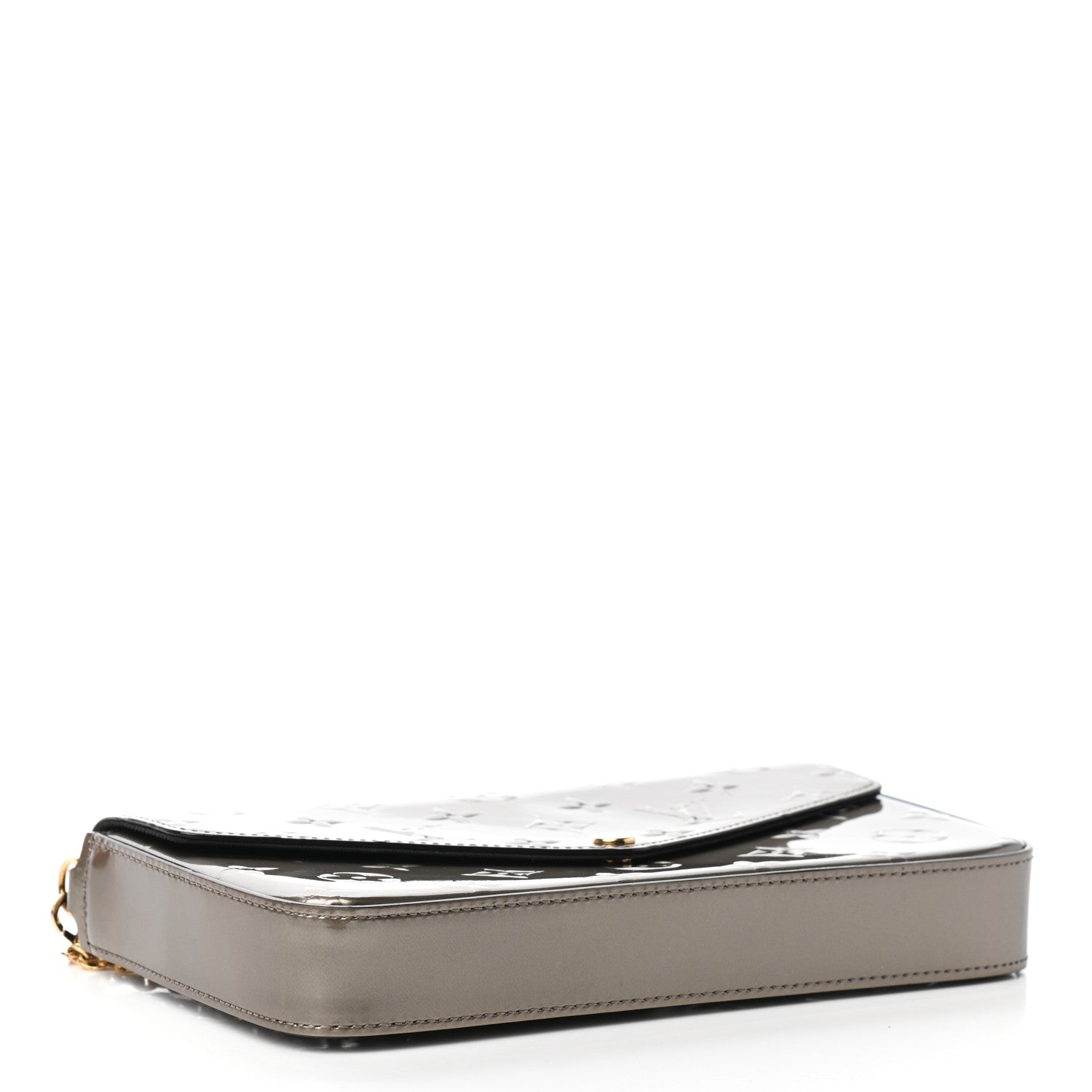 Louis Vuitton Vernis Felicie Pochette Chain Wallet Champagne Metallise 5 of 8