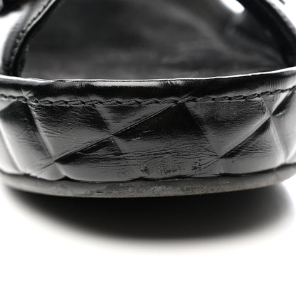Chanel Shiny Calfskin Logo Platform Sandals 39 Black 9 of 12