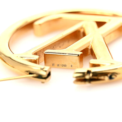 Louis Vuitton Metal Louise Hoop Earrings Gold 4 of 5