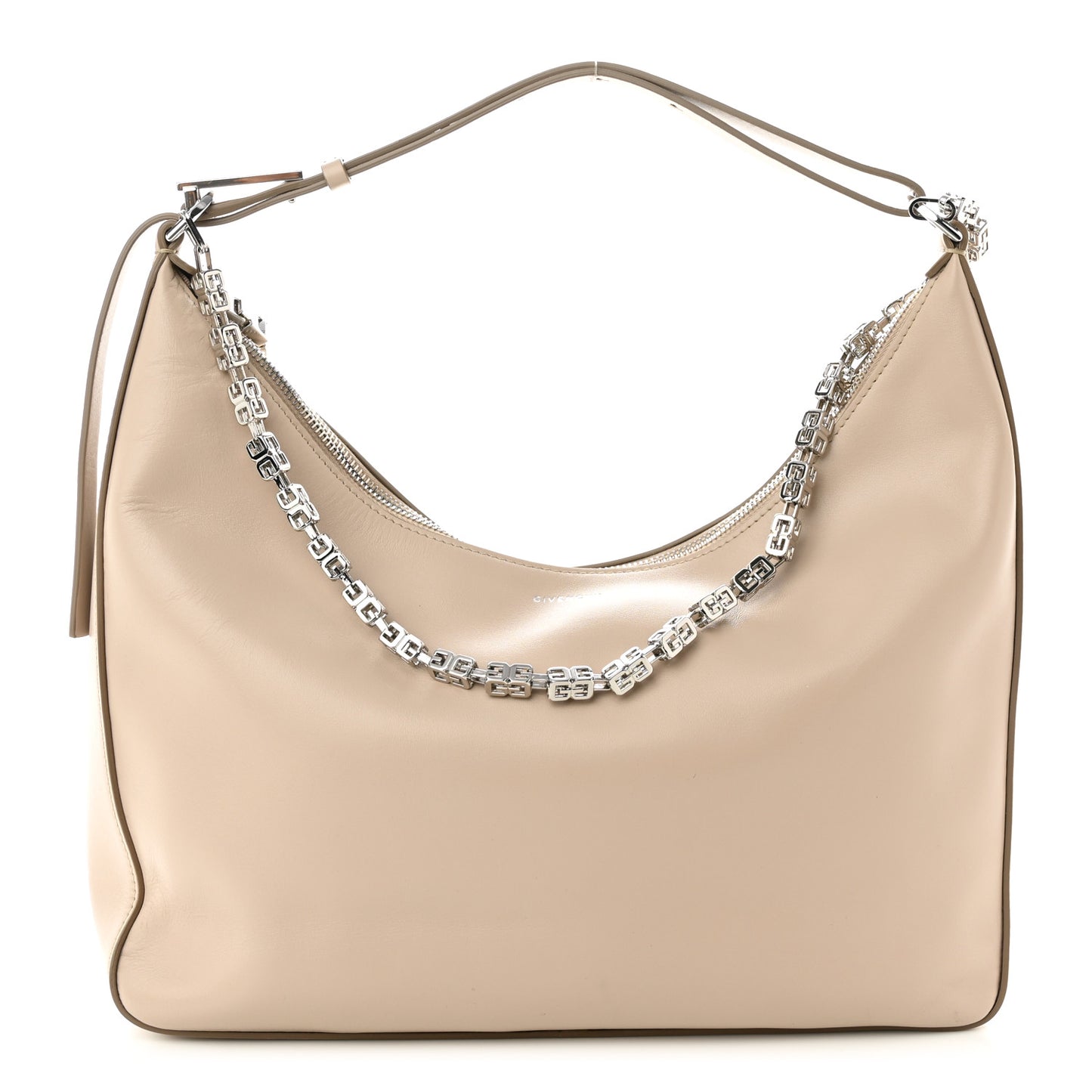 Smooth Calfskin Medium Moon Cut Shoulder Bag Dune
