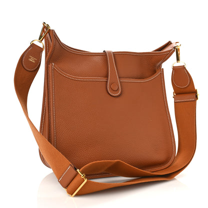 Hermes Taurillon Clemence Evelyne III PM Gold 3 of 8