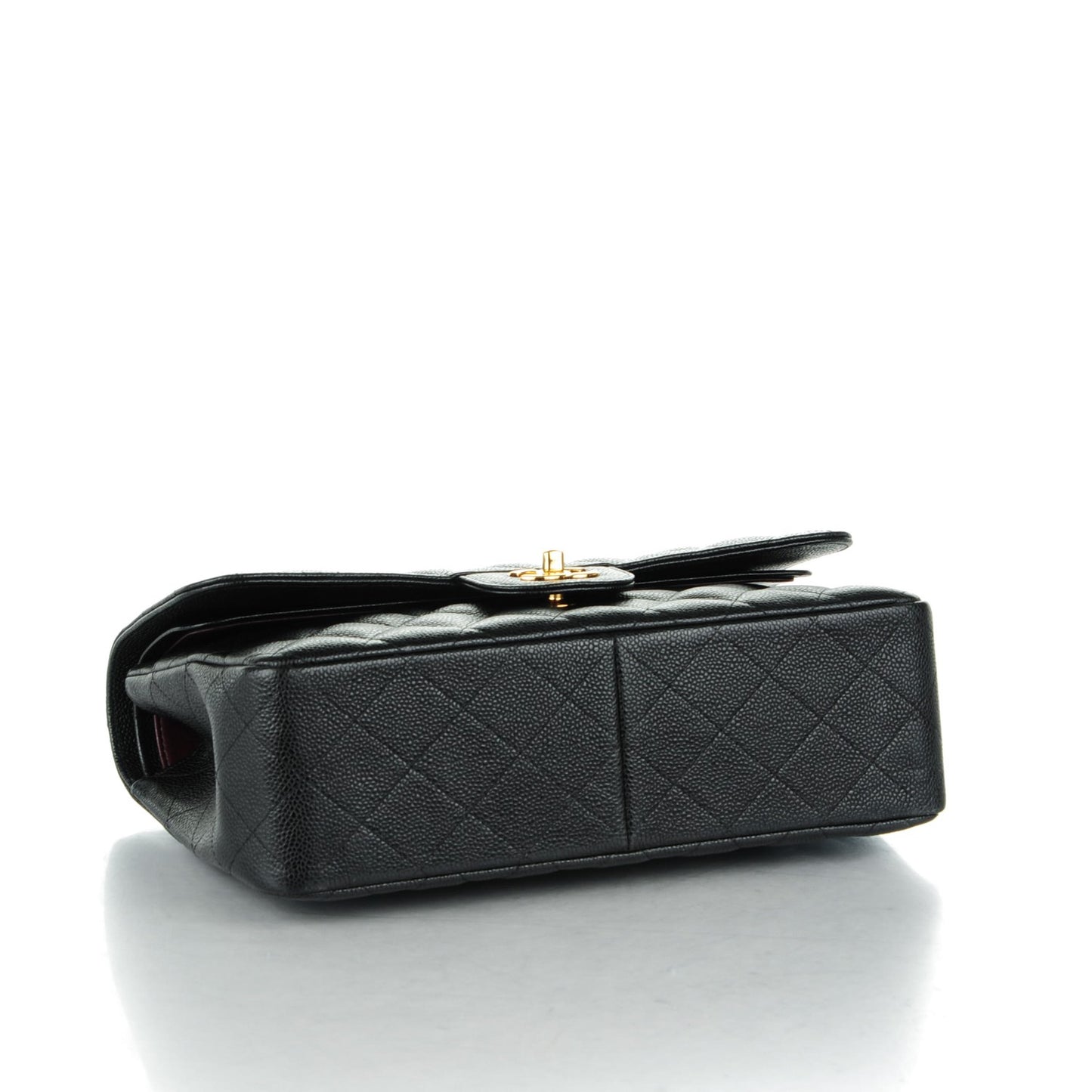 Caviar Quilted Jumbo Double Flap Black