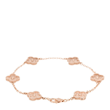 Van Cleef & Arpels 18K Rose Gold 6 Motifs Sweet Alhambra Bracelet 2 of 5