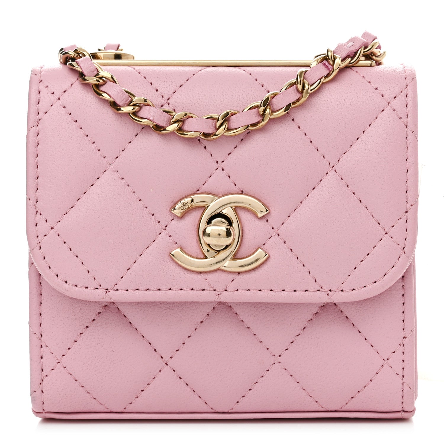 Chanel Lambskin Quilted Mini Trendy CC Clutch With Chain Pink 1 of 10