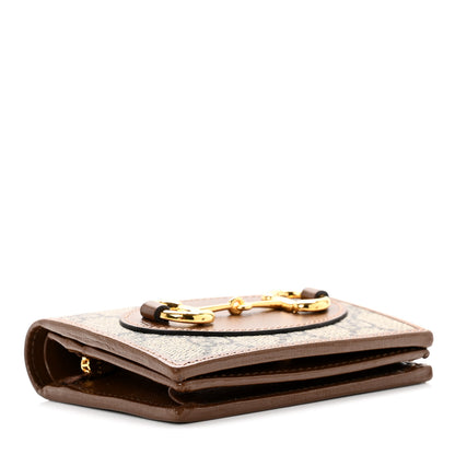 Gucci GG Supreme Monogram Horsebit 1955 Card Case Wallet Beige Ebony Brown Sugar 4 of 7