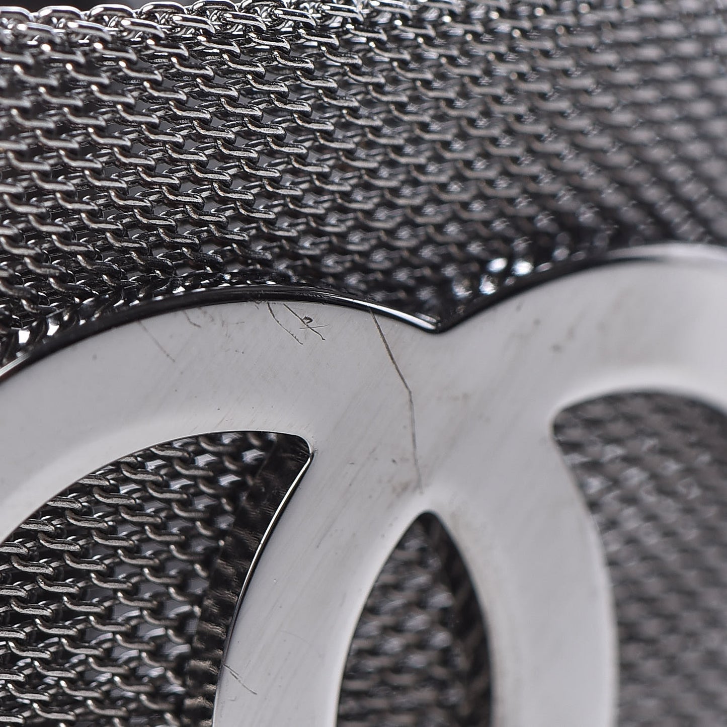 Metal Mesh CC Bracelet Ruthenium