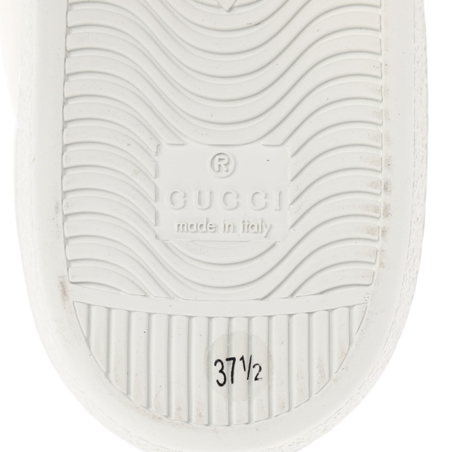 Gucci Calfskin Ayers Blind For Love Embroidered Womens Ace Sneakers 37.5 White 6 of 10