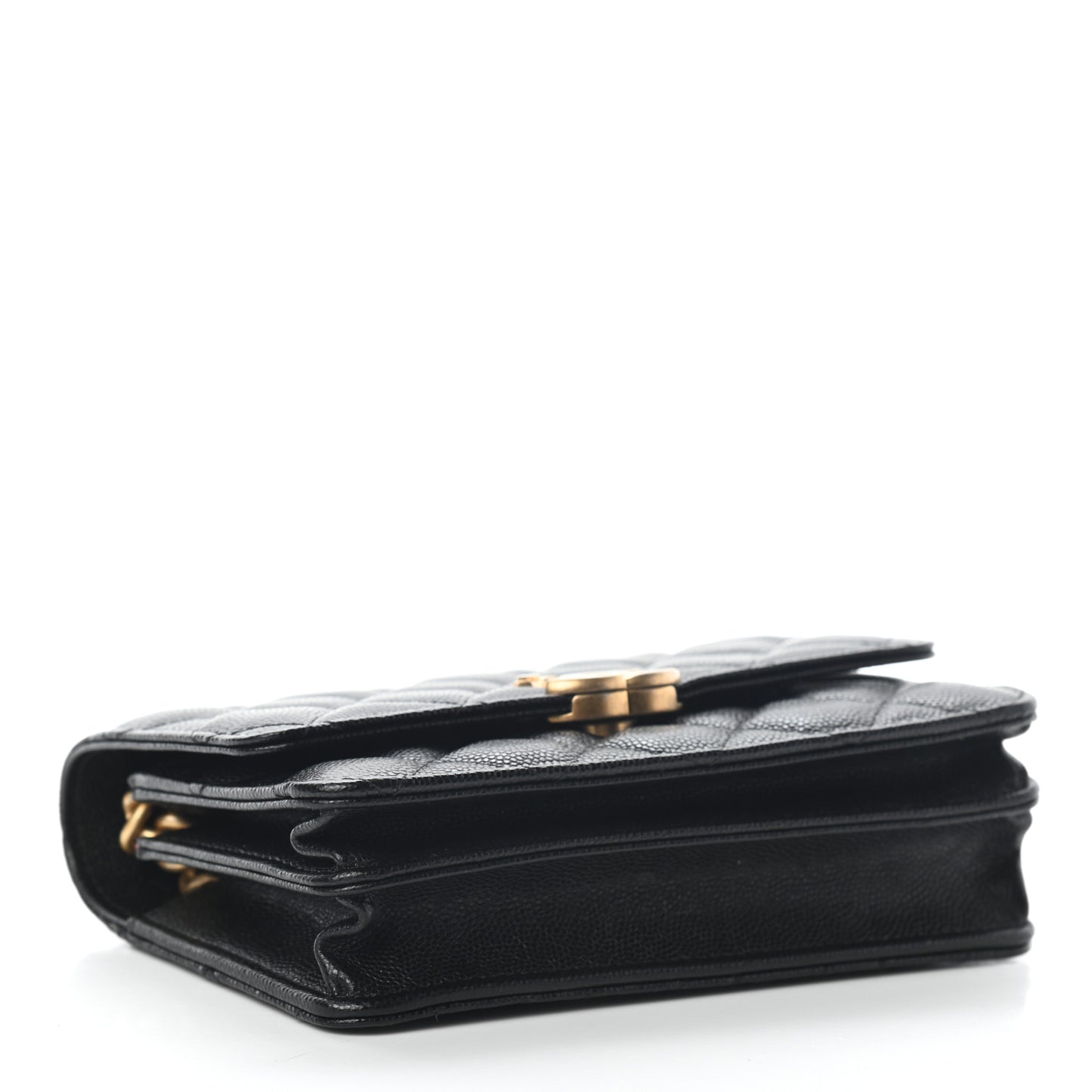 Caviar Quilted Mini Bracelet On Chain Wallet On Chain WOC Black
