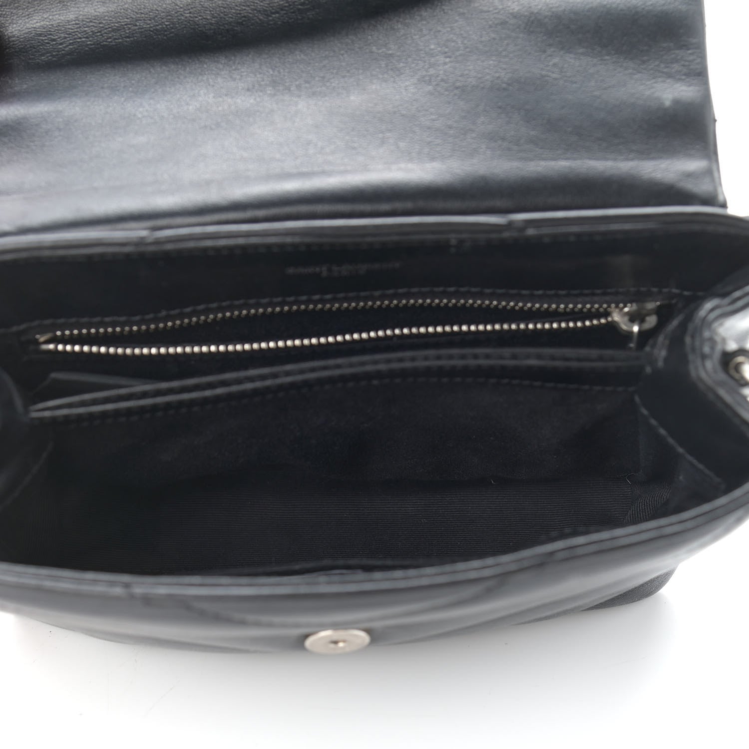 Saint Laurent Calfskin Y Quilted Monogram Toy Loulou Crossbody Bag Black 5 of 15