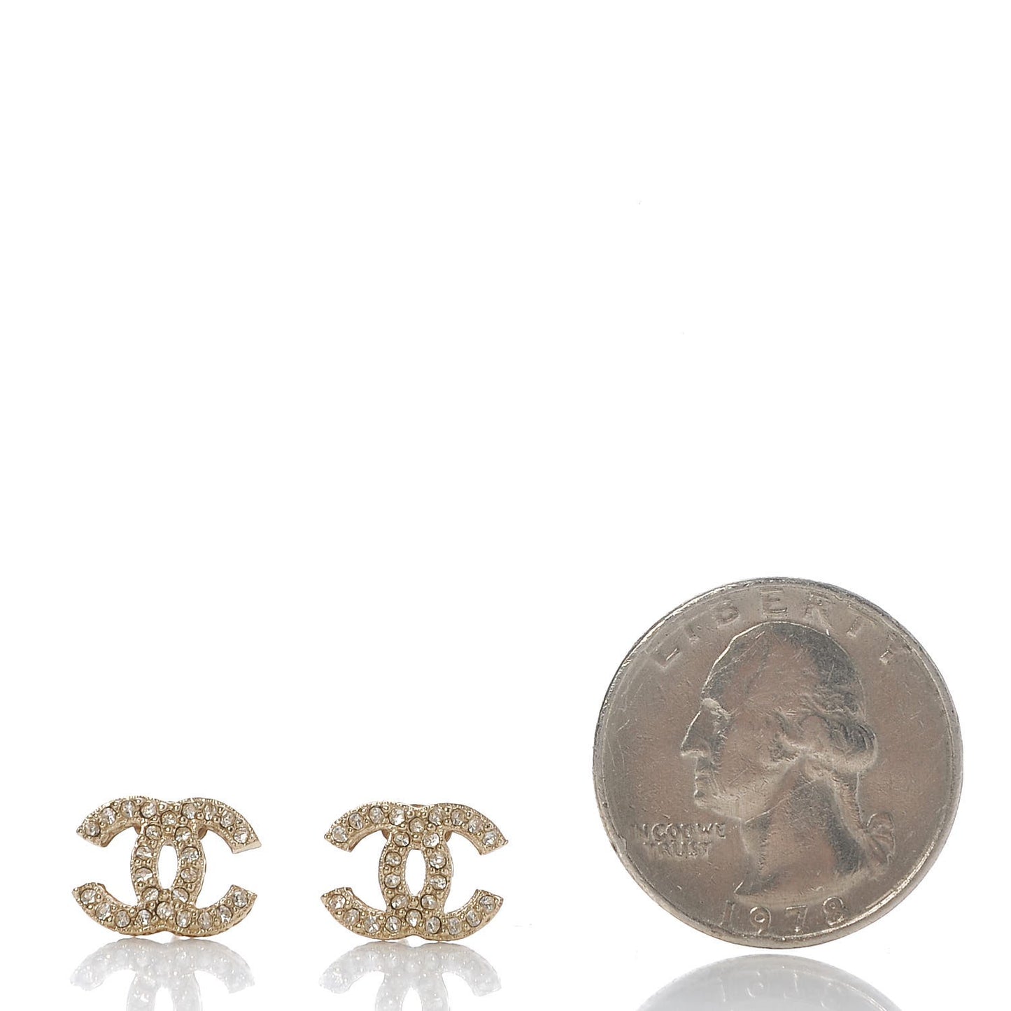Crystal CC Earrings Light Gold