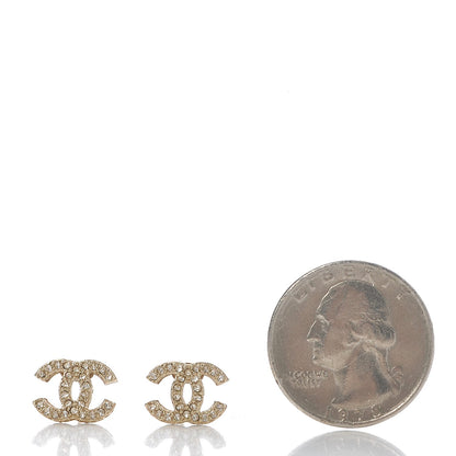 Chanel Crystal CC Earrings Light Gold 2 of 7