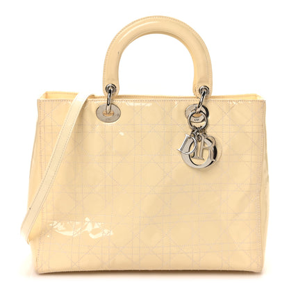 Christian Dior Patent Cannage Large Lady Dior White 1 of 11