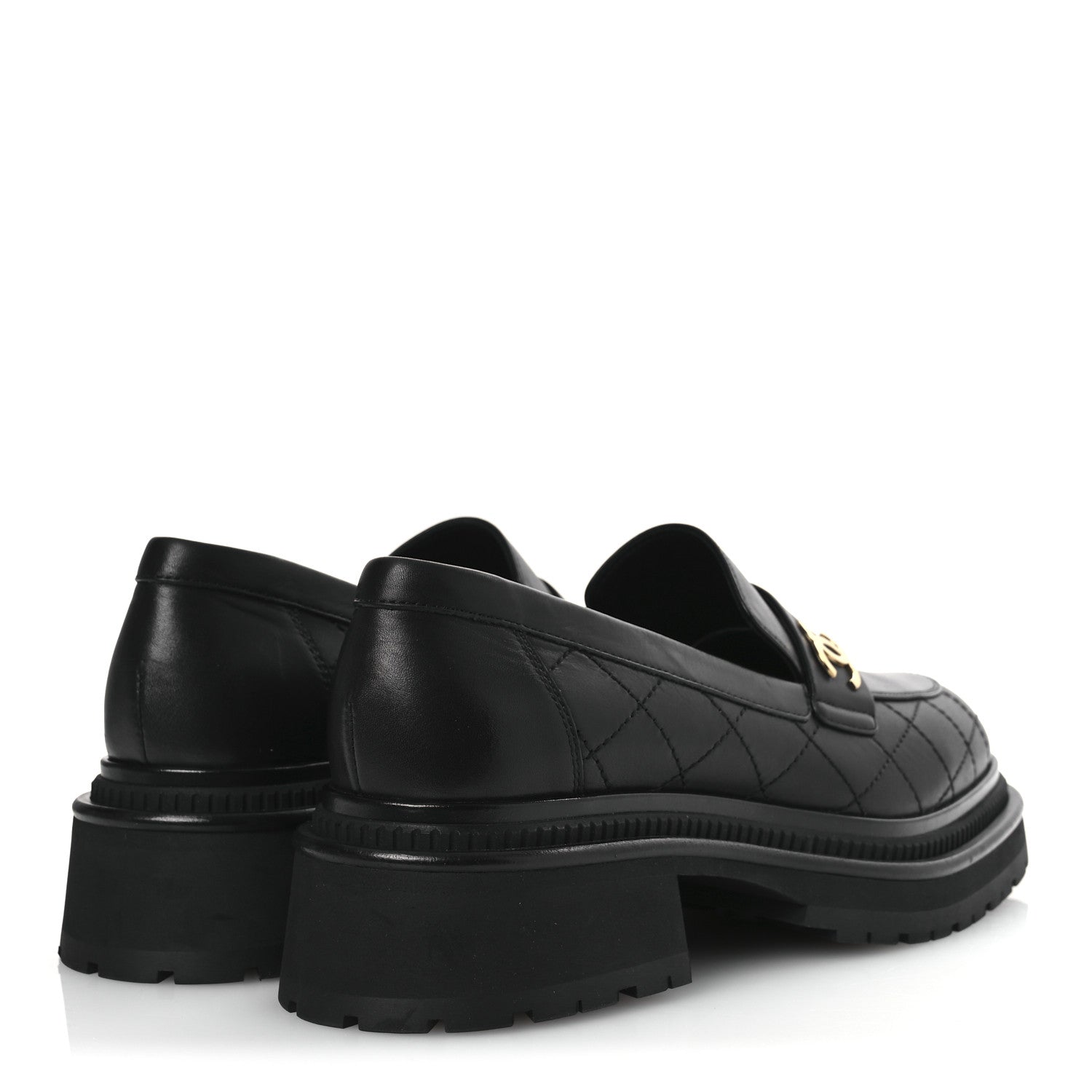 Chanel Calfskin Quilted CC Mocassin Loafers 40.5 Black 5 of 11