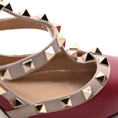 Valentino Garavani Nappa Rockstud Ankle Strap 100mm Pumps 38 Rubino Poudre 10 of 12