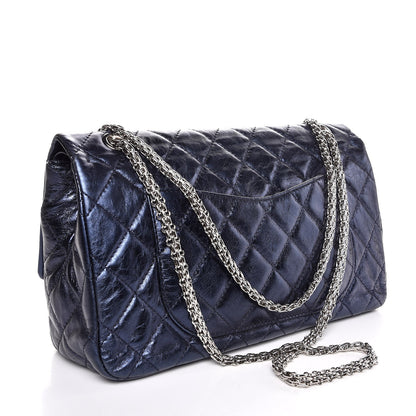 Chanel Metallic Aged Calfskin 2.55 Reissue Flap 227 Blue 4 of 8