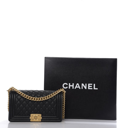 Chanel Caviar Quilted Medium Boy Flap Black 11 of 11