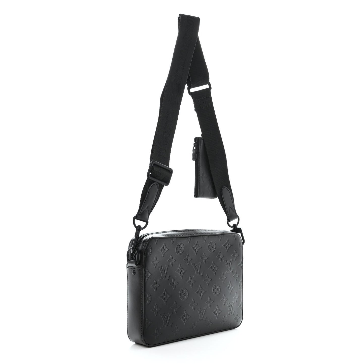Calfskin Monogram Shadow Duo Messenger Black