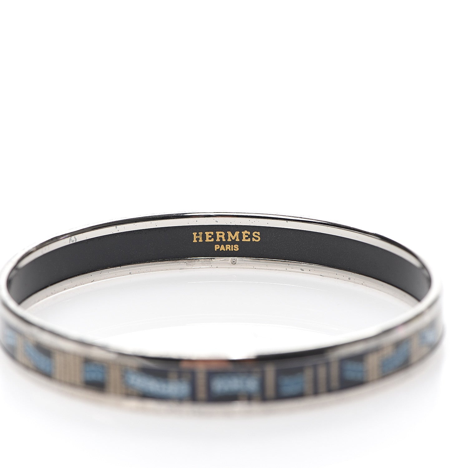 Hermes Enamel Printed Narrow Ribbon Bracelet 62 3 of 4