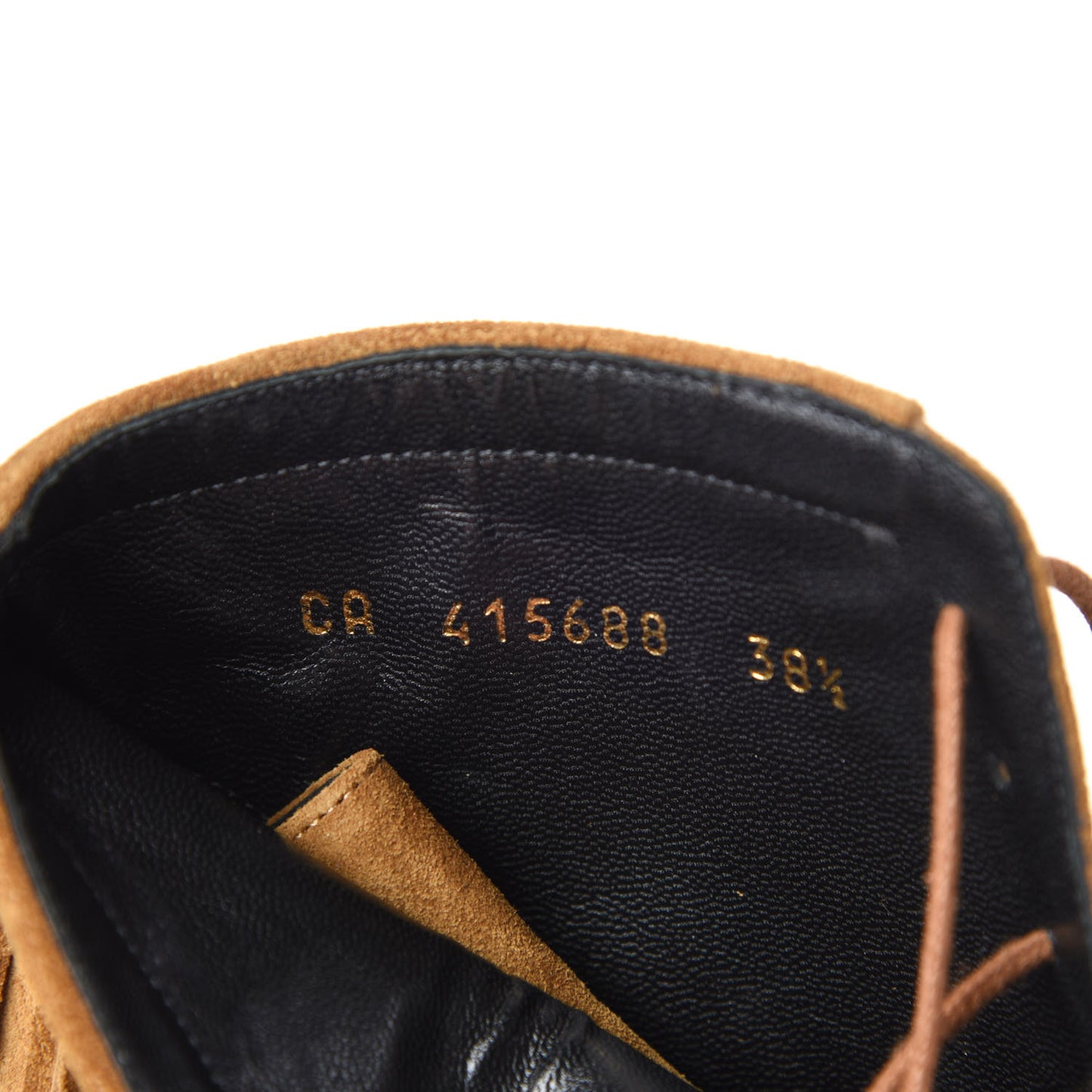 Suede Babies 90 Fringe Ankle Boots 38.5 Light Tan