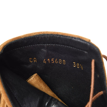 Saint Laurent Suede Babies 90 Fringe Ankle Boots 38.5 Light Tan 8 of 13