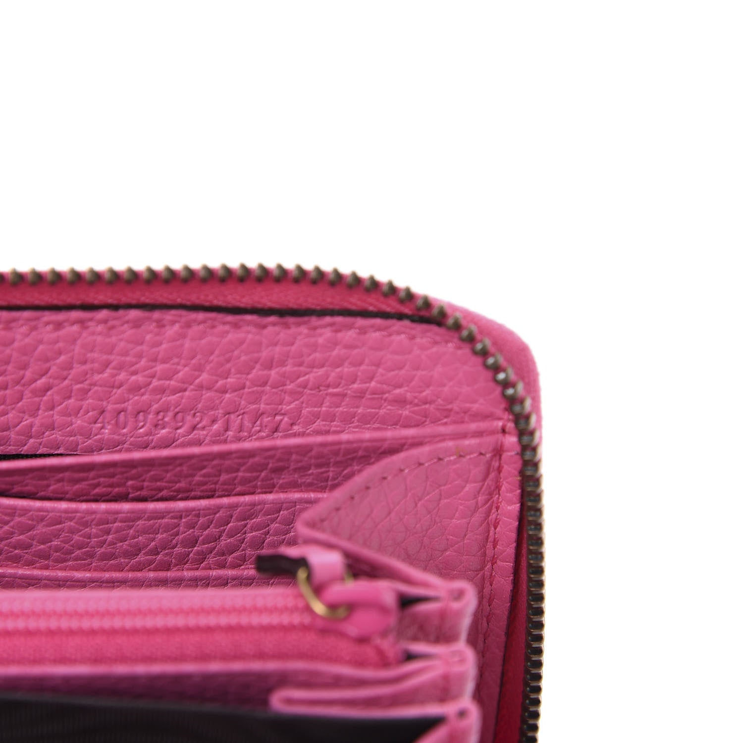 Gucci Cellarius Calfskin GG Marmont Charm Zip Around Wallet Pink Tropical Flower 7 of 8