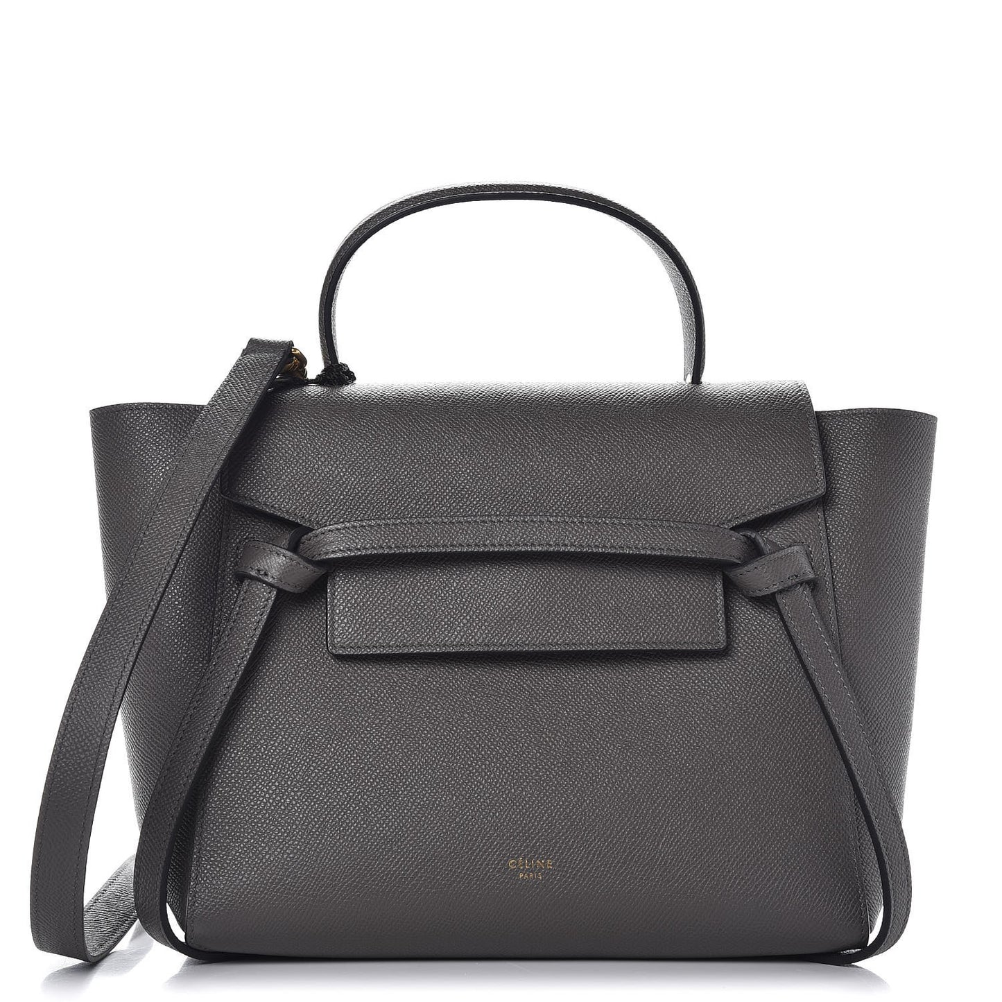 Grained Calfskin Micro Belt Bag Grey