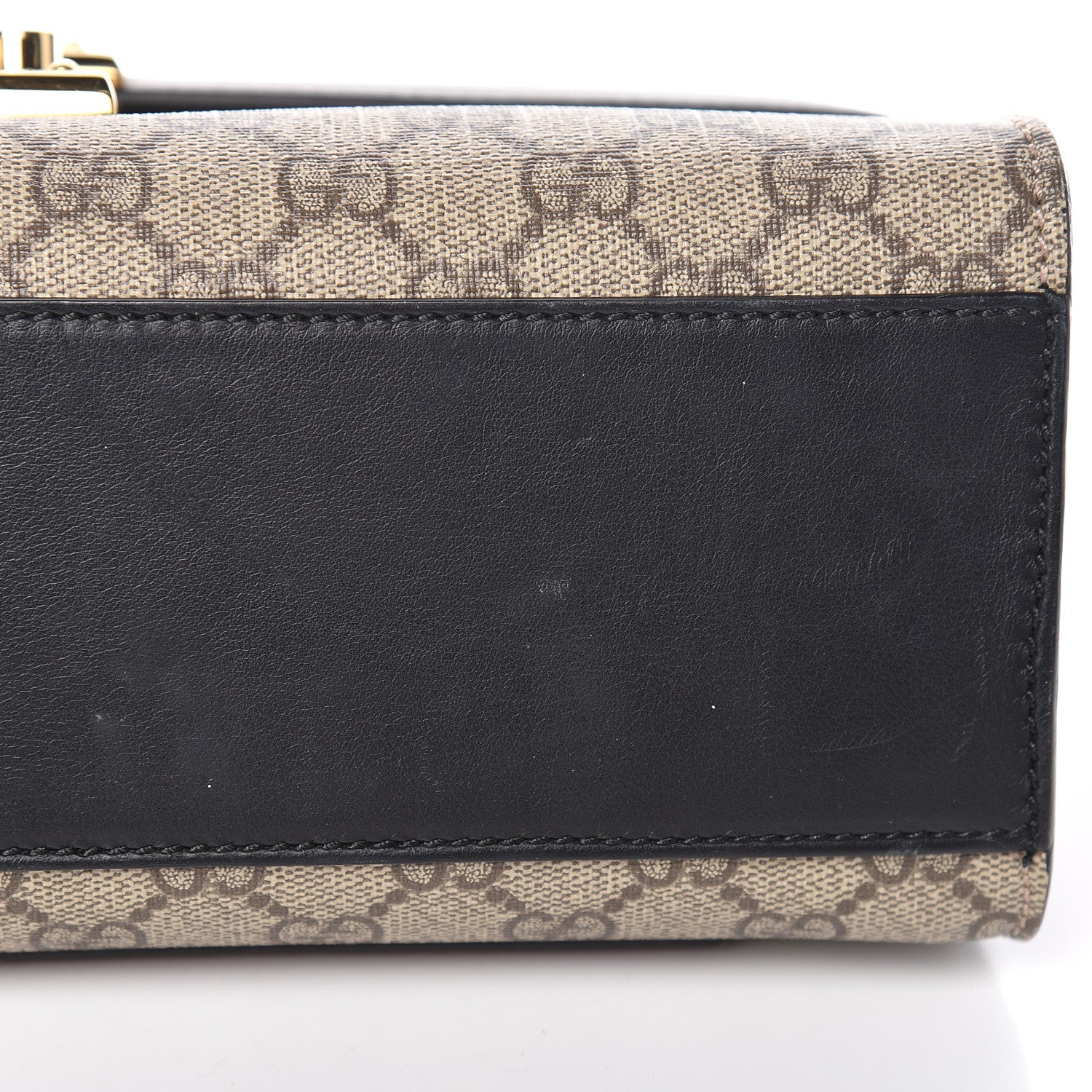 Gucci GG Supreme Monogram Calfskin Medium Padlock Shoulder Bag Beige Black Cuir 11 of 16
