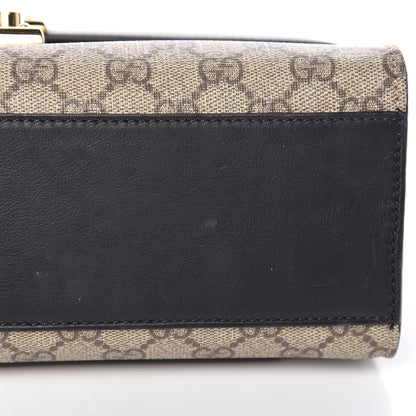 Gucci GG Supreme Monogram Calfskin Medium Padlock Shoulder Bag Beige Black Cuir 11 of 16