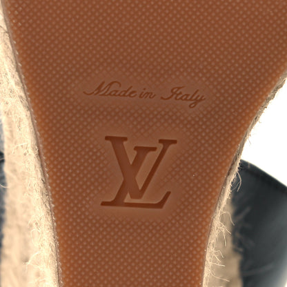 Louis Vuitton Calfskin Canvas Monogram Sail Away Wedge Sandal 36.5 Marine 7 of 7