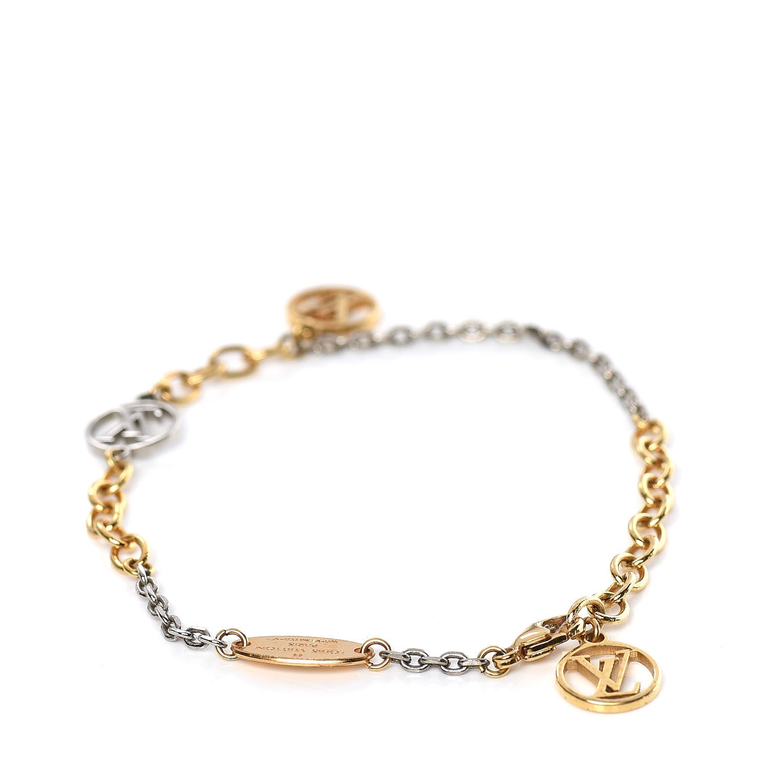 Louis Vuitton Logomania Bracelet Silver Gold 3 of 6