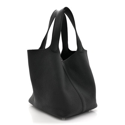 Hermes Taurillon Clemence Picotin Lock 22 MM Black 3 of 10