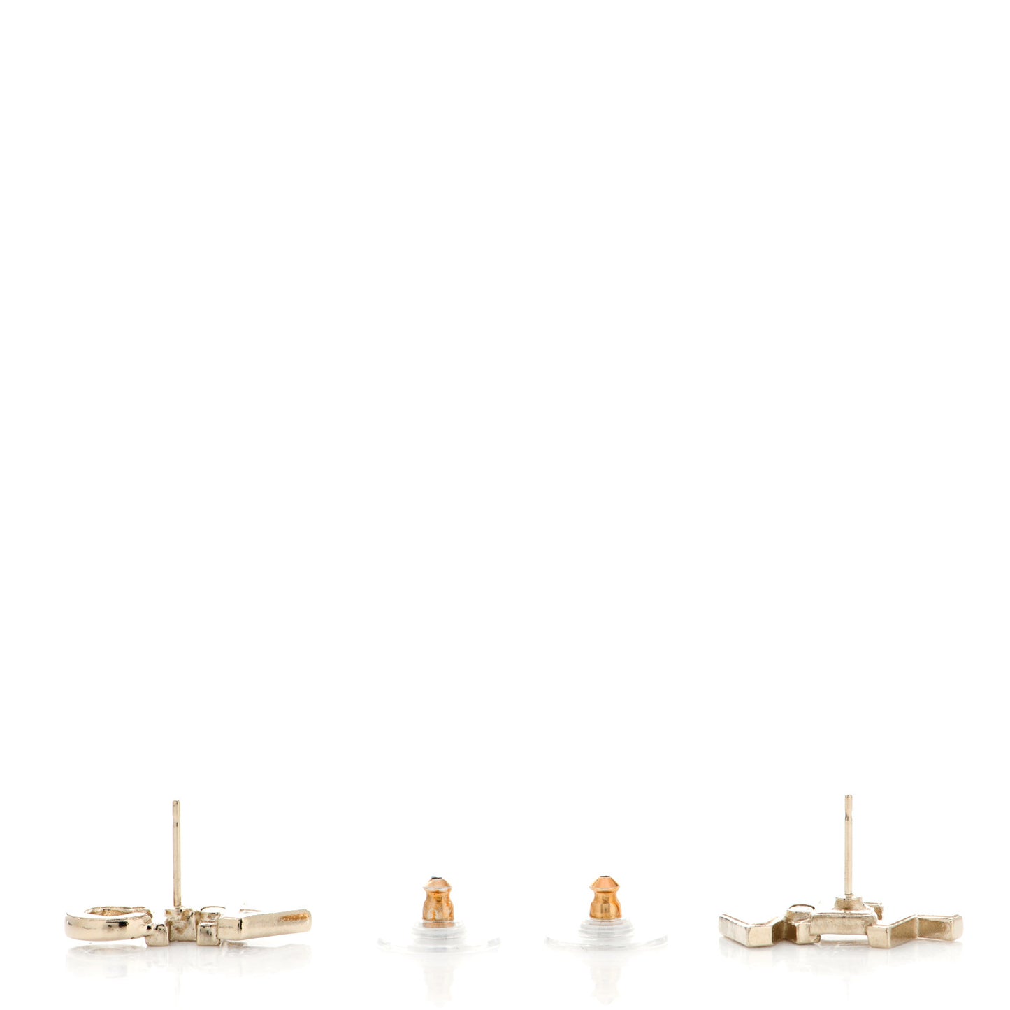Crystal Pearl Signature Stud Earrings Gold